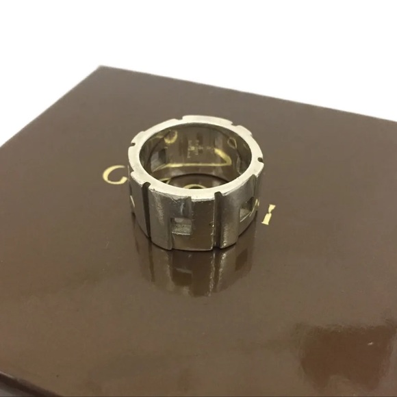 Gucci Other - GUCCI Sz 7 Sterling Silver G Logo 925 Thick Band Ring + Box